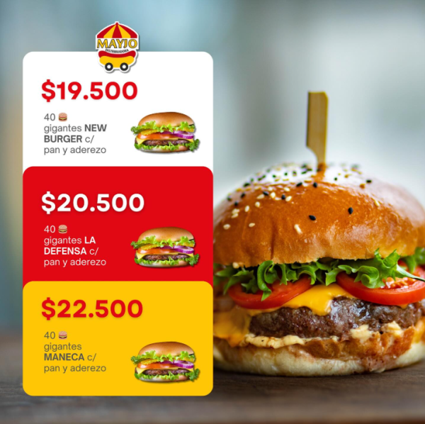 Hamburguesas Gigante x 40 Unidades +pan+aderezo - Imagen 5